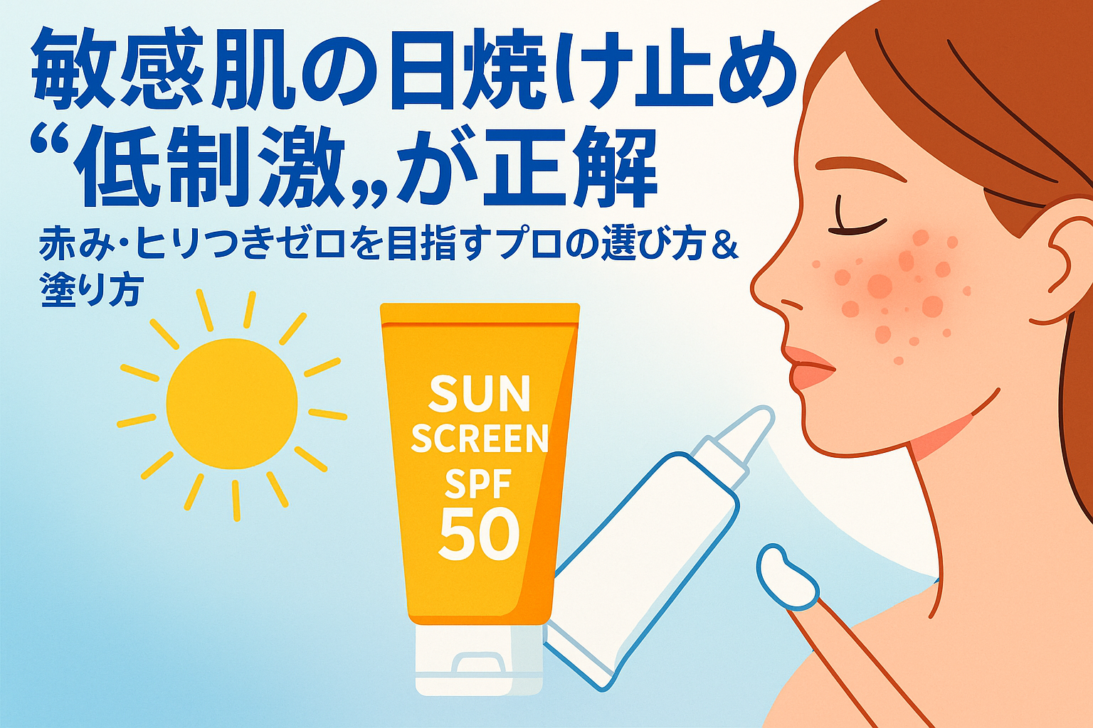 敏感肌の日焼け止めは“低刺激”が正解。赤み・ヒリつきゼロを目指すプロの選び方＆塗り方