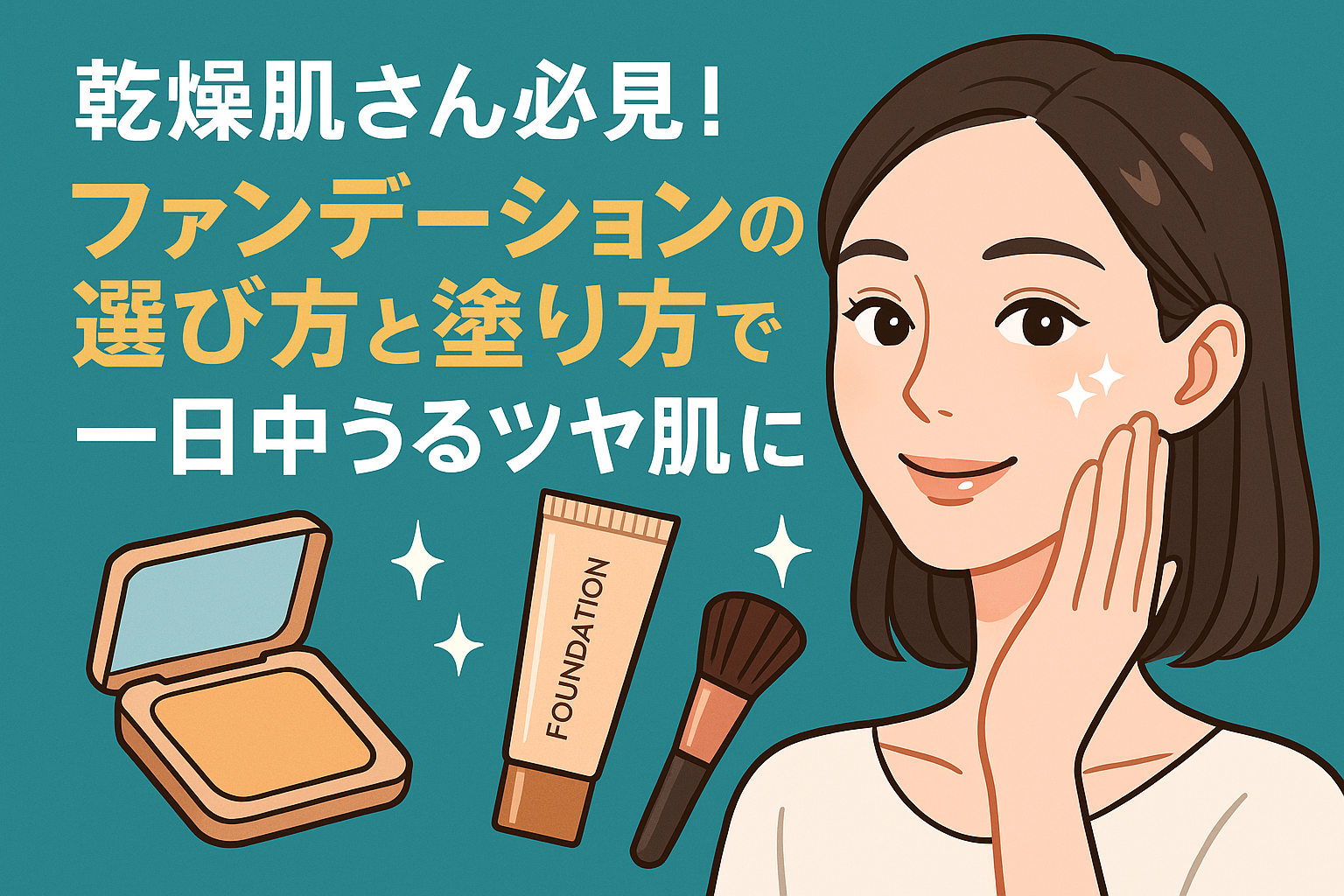 乾燥肌さん必見！ファンデーションの選び方と塗り方で一日中うるツヤ肌に