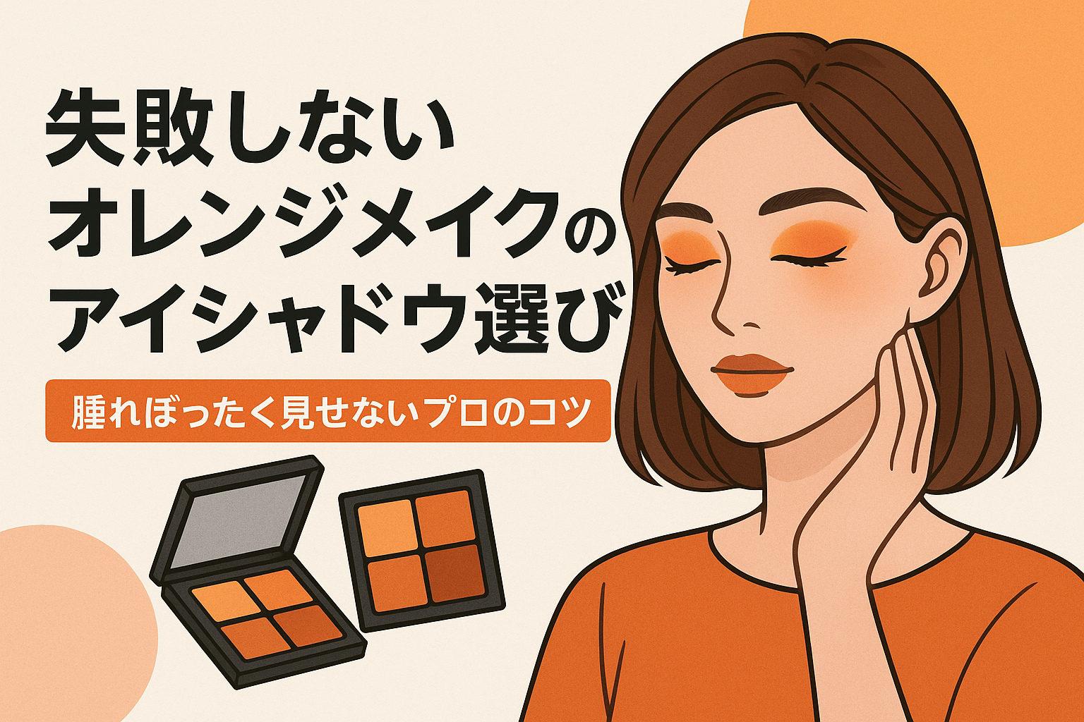 失敗しないオレンジメイクのアイシャドウ選び方|腫れぼったく見せないプロのコツ
