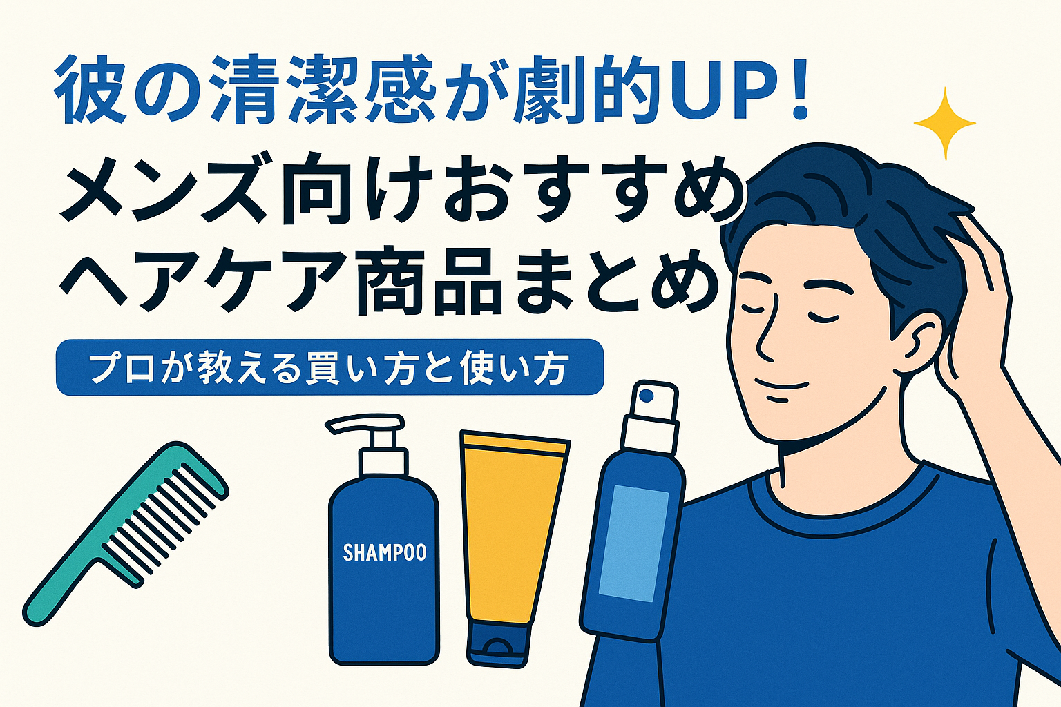 彼の清潔感が劇的UP！メンズ向けおすすめヘアケア商品まとめ【プロが教える買い方と使い方】