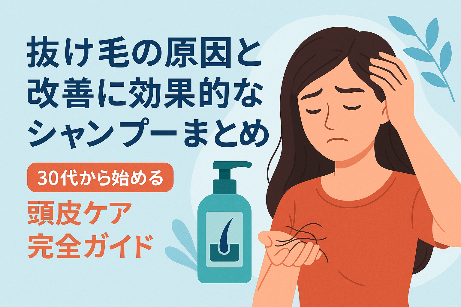 抜け毛の原因と改善に効果的なシャンプーまとめ｜30代から始める頭皮ケア完全ガイド