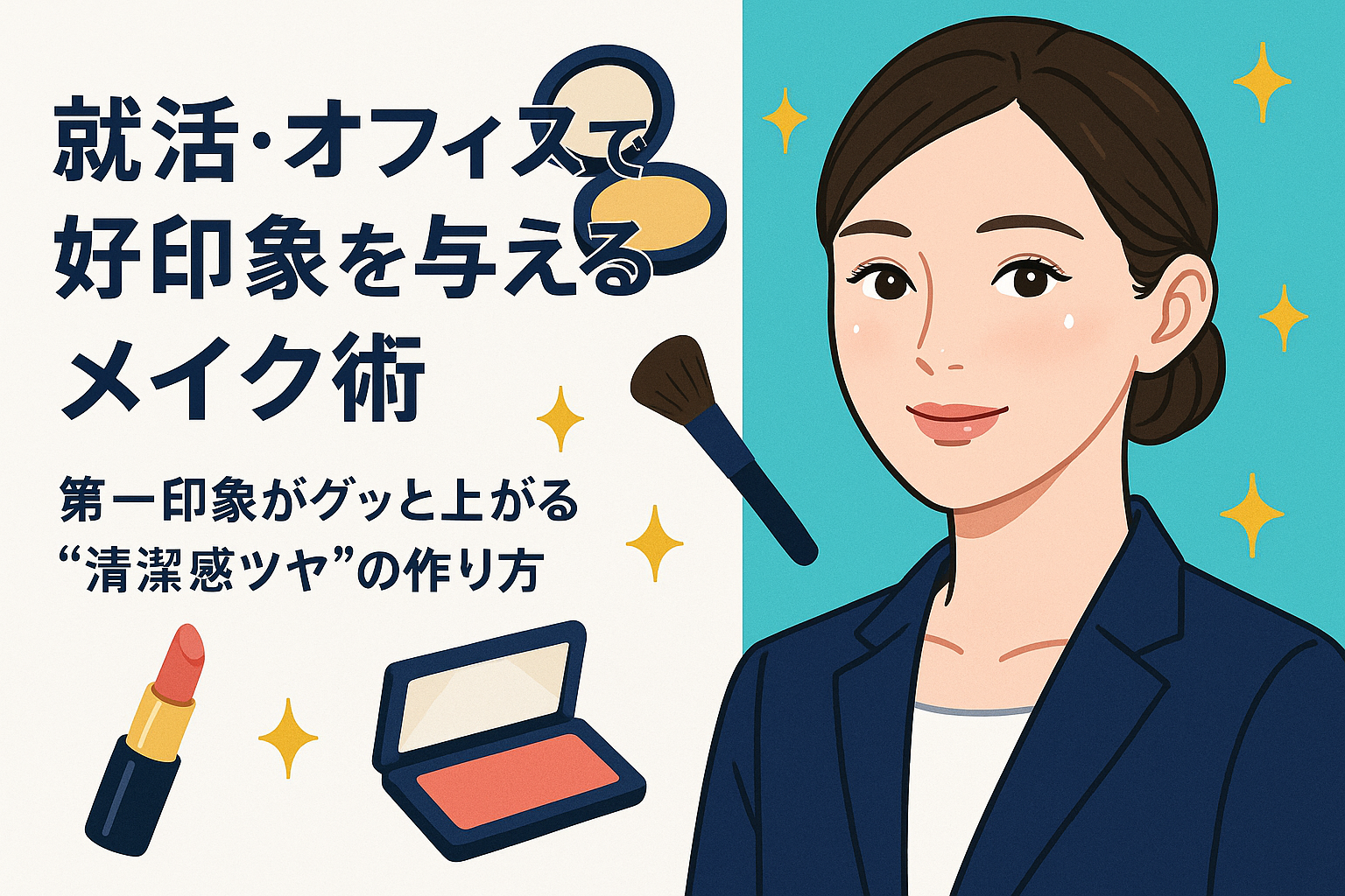 就活・オフィスで好印象を与えるメイク術｜第一印象がグッと上がる“清潔感ツヤ”の作り方