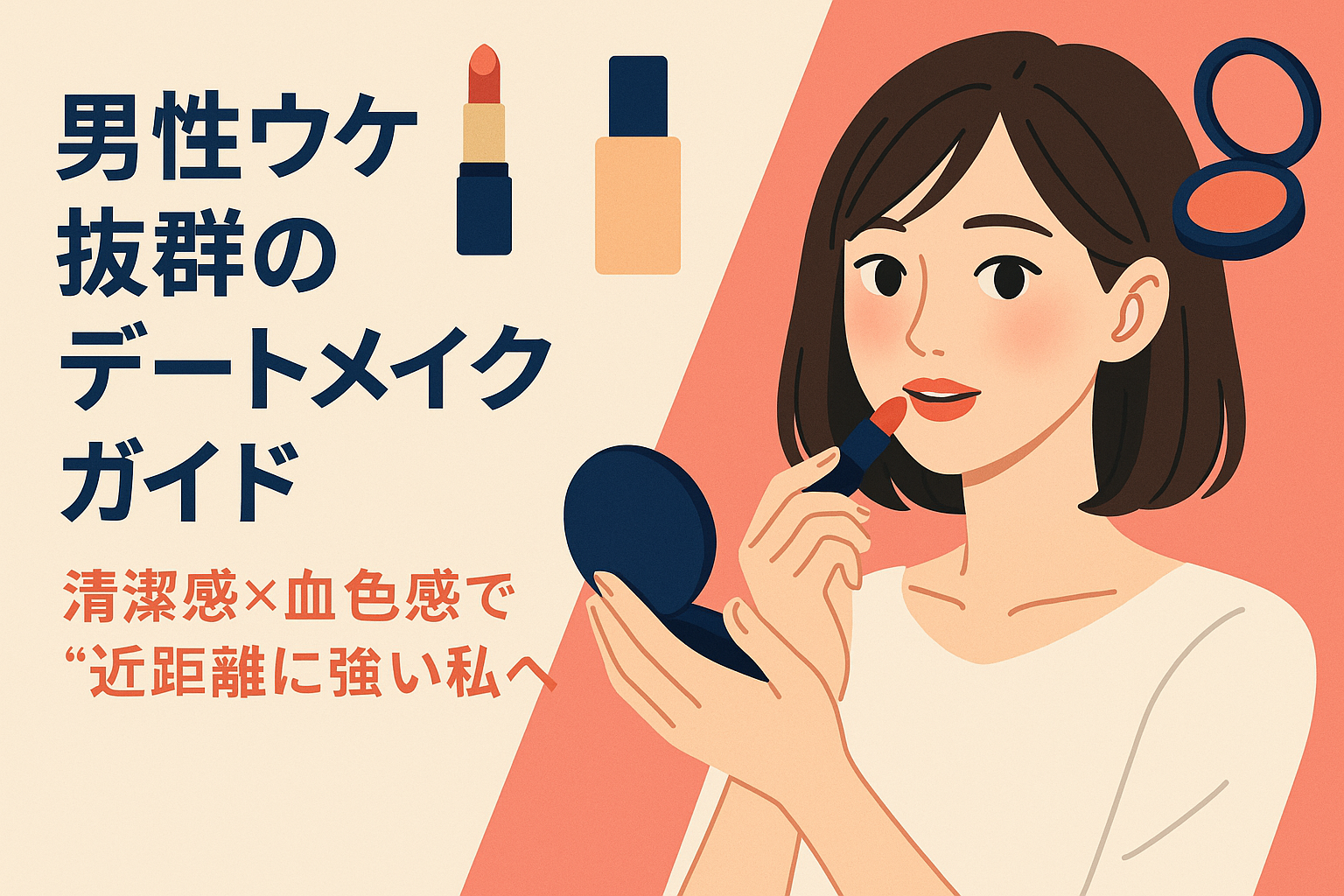 男性ウケ抜群のデートメイクガイド｜清潔感×血色感で“近距離に強い”私へ