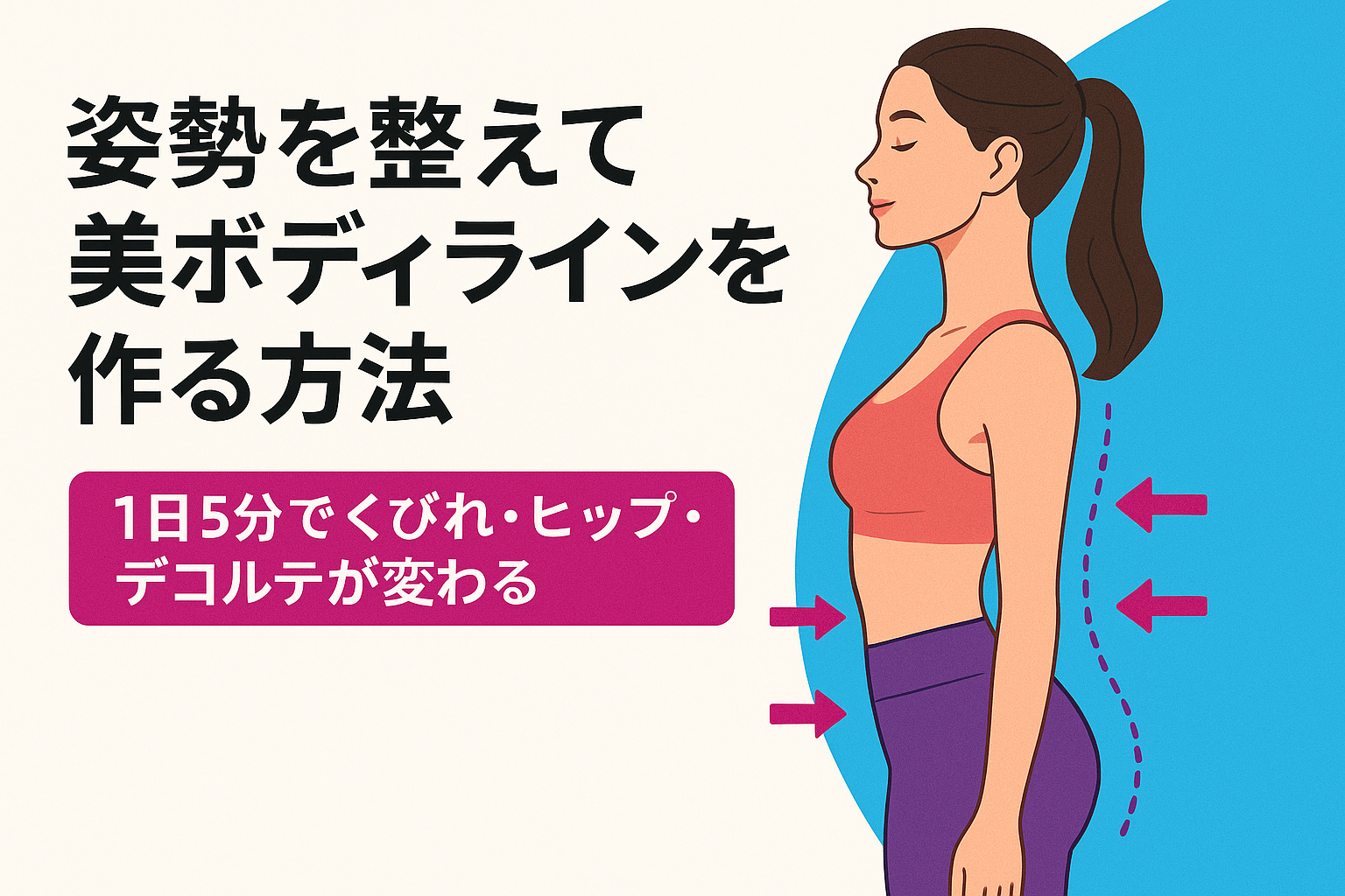 姿勢を整えて美ボディラインを作る方法｜1日5分でくびれ・ヒップ・デコルテが変わる