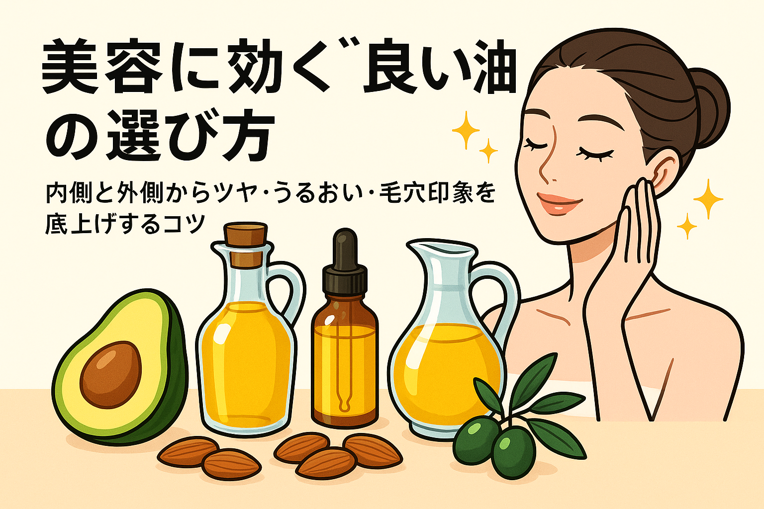 美容に効く“良い油”の選び方｜内側と外側からツヤ・うるおい・毛穴印象を底上げするコツ