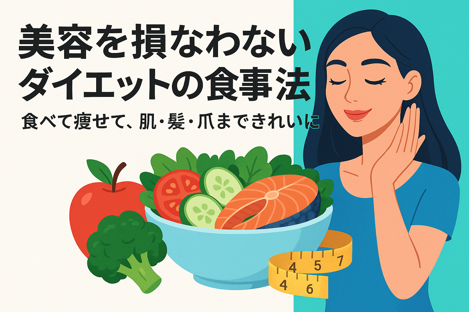 美容を損なわないダイエットの食事法｜食べて痩せて、肌・髪・爪まできれいに