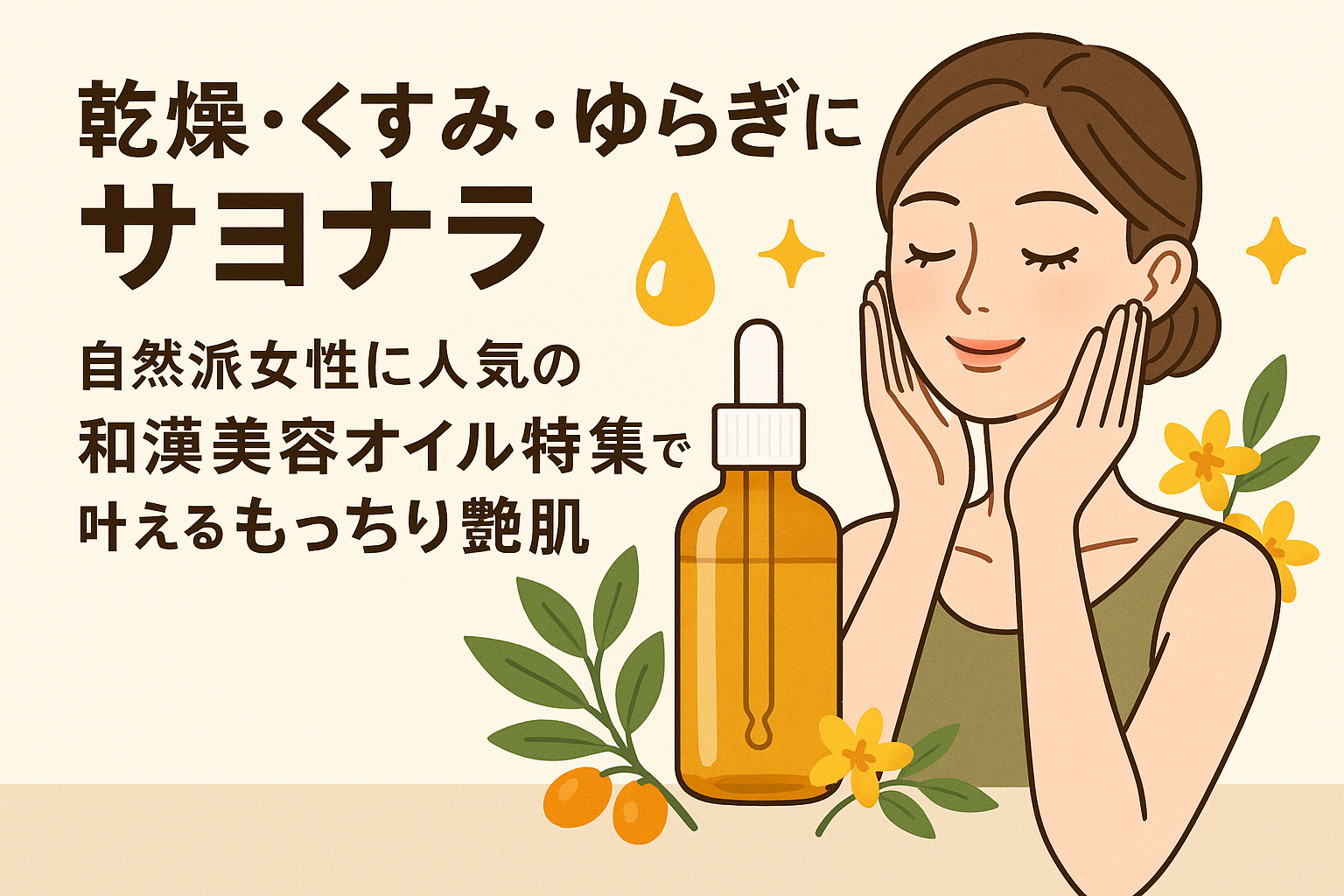 乾燥・くすみ・ゆらぎにサヨナラ｜自然派女性に人気の和漢美容オイル特集で叶えるもっちり艶肌