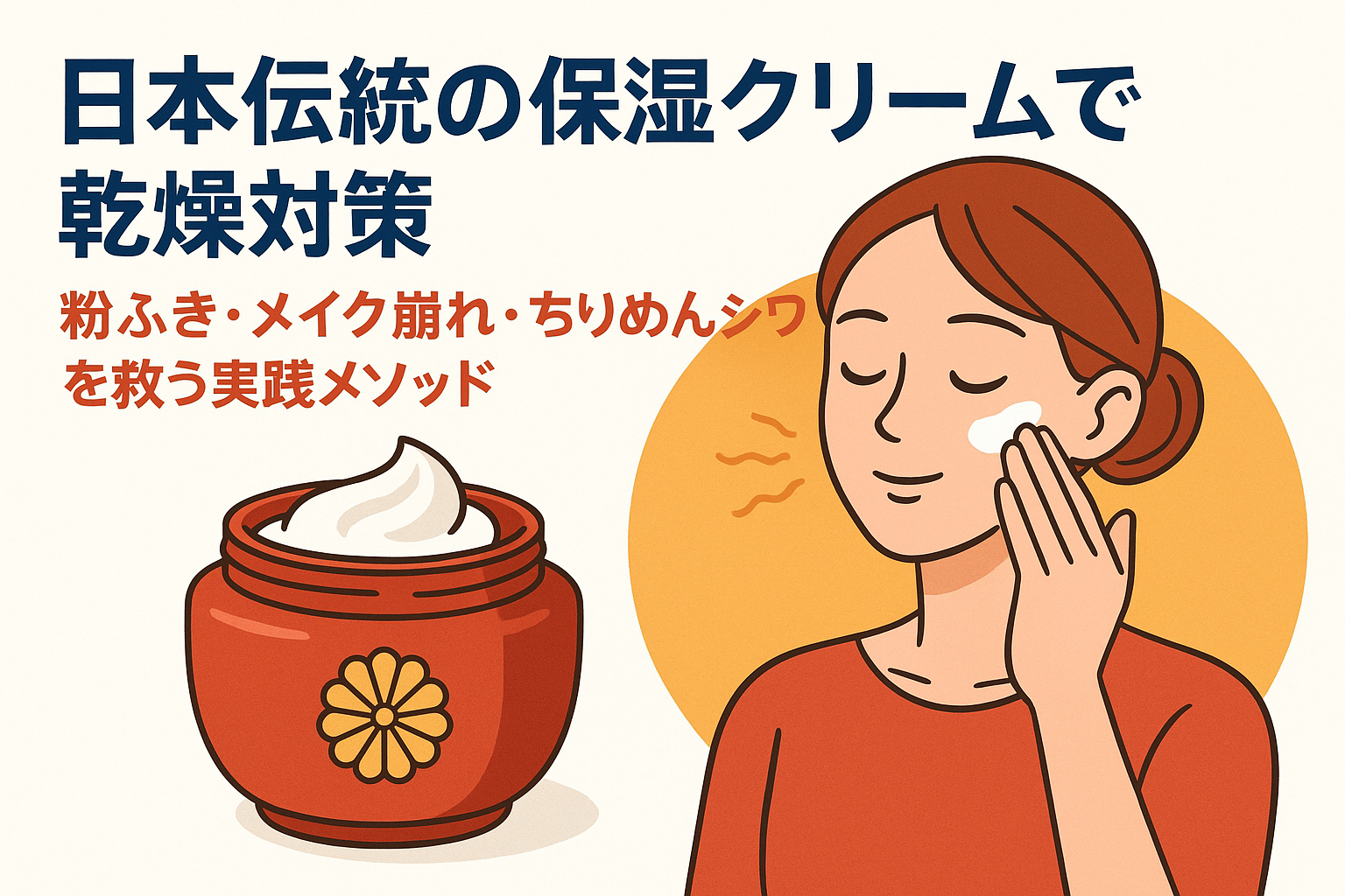 日本伝統の保湿クリームで乾燥対策｜粉ふき・メイク崩れ・ちりめんジワを救う実践メソッド