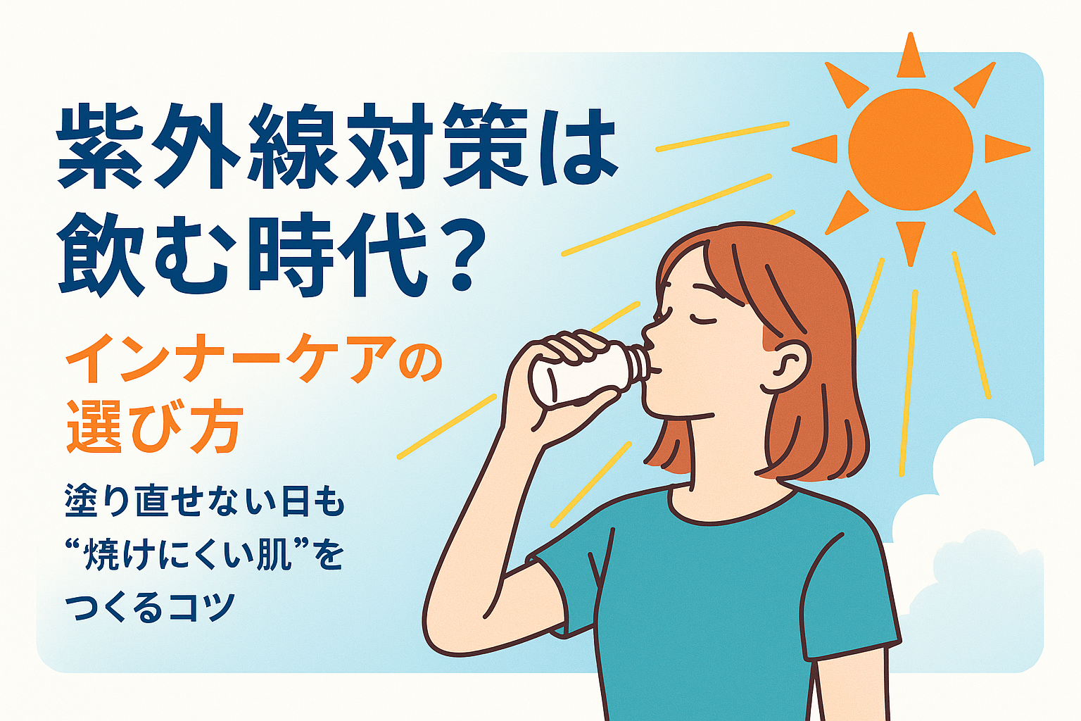 紫外線対策は飲む時代？インナーケアの選び方｜塗り直せない日も“焼けにくい肌”をつくるコツ