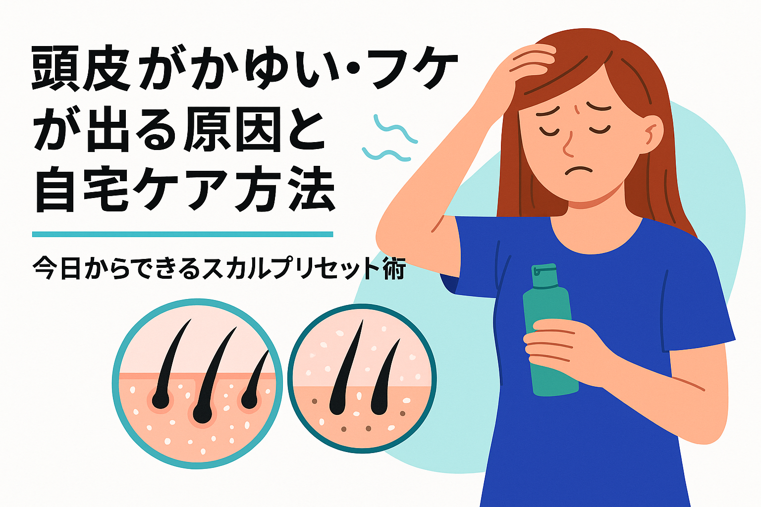頭皮がかゆい・フケが出る原因と自宅ケア方法｜今日からできるスカルプリセット術