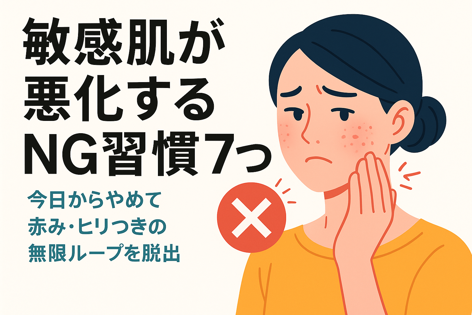 敏感肌が悪化するNG習慣7つ｜今日からやめて赤み・ヒリつきの無限ループを脱出